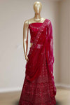 Elegant Wedding Lacha – Net with Stone & Thread Work