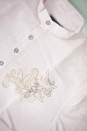 Paul Berg Short Kurta Dhothi Set – Sequin Scrollwork Design
