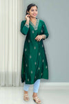 Soft Silk Kurti – Floral Thread Work