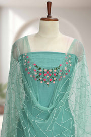 Elegant Silk Churidar Material-Floral Print