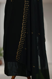 Georgette Churidar Material with Golden Embroidery & Box Work
