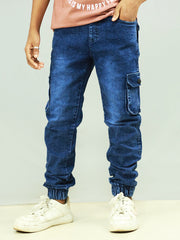 KIDS Denim Jogger with Rib - Stretchable Jeans for a Clean and Stylish Look - ₹399