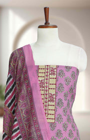 Cotton Churidar Material Thread and Sequins Work