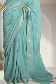 Varanasi Linen Saree with Tassels