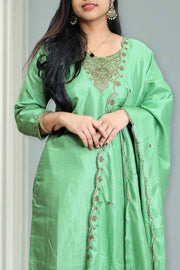 Elegant Silk Churidar with Stone Work