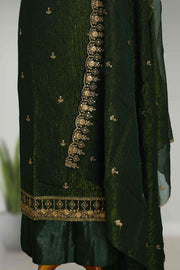 Crunchi Churidar Material with Golden Thread Embroidery