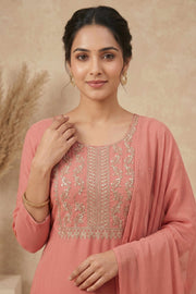 Georgette Churidar Material – Golden Thread Work