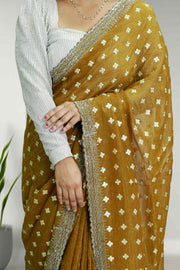 Crush Fabric Fancy Saree – Glitter Edition