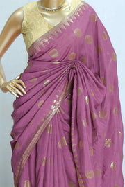 Circle Print Fancy Saree – Golden Print