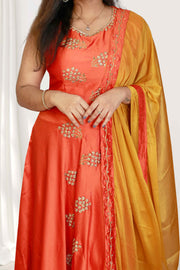 Silk Churidar with Beads & Stone Work