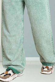 Wide-Leg Plain  Mens Baggy Jeans
