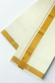 Double Dhoti – Golden Kasavu Border