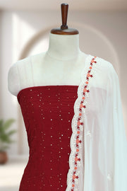 Georgette Churidar Material – Thread & Sequins Work