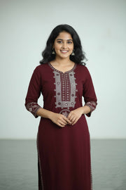 Cotton Kurti – Printed Mirror Work