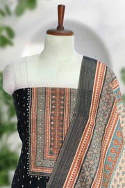 Silk Churidar Material with Print & Box Work