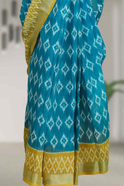 Varanasi Cotton Linen Saree with Ikat Design