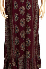 Printed Cotton Nighty with Frill Design