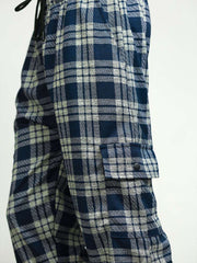 MEN'S CHECKER PLAID TRACK PANTS-399/- [ JOGGER ]