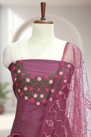 Elegant Silk Churidar Material-Floral Print