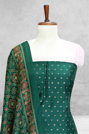 Silk Churidar Material with Button & Butta Work