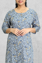 Floral Semi Chiffon Night Dress