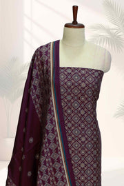 Elegant Ajrakh Print Modal Silk Churidar Set