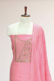 Silk Churidar Material – Golden Thread Work