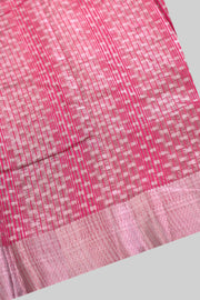 Tusser Silk Saree – Silver Butta with Border