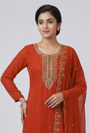 Georgette Churidar Material – Golden Thread Work