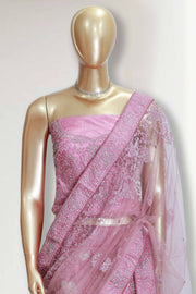 Designer Wedding Lacha – Net with Stone & Thread Work