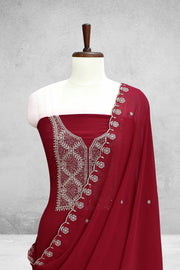 Georgette Churidar Material-Embroidery Thread
