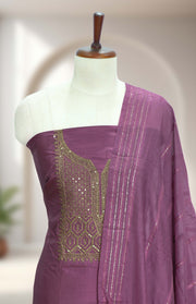 Silk Churidar Material – Golden Thread Work