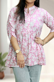 Cotton Short Kurti – Floral Charm