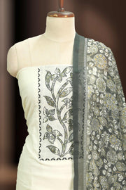Floral Embroidery Silk Churidar Material