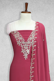 Georgette Churidar Material-Embroidery Thread