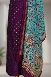 Silk Churidar Material with Button & Butta Work