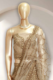 Wedding Lacha – Net with Stone & Thread Work
