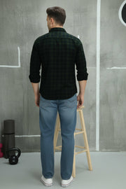 Harbour Men Checked Double Pocket Cotton Casual Shirt