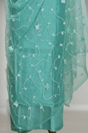 Elegant Silk Churidar Material with Floral Embroidery