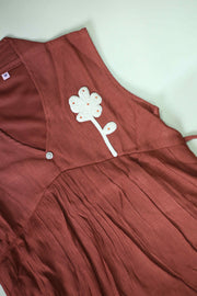 La Fille Short Top – Floral Thread with Stone Work