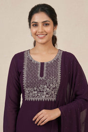 Georgette Churidar Material – Golden Thread Work