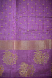 Semi Tusser Silk Saree – Golden Butta with Golden Border