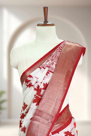 Leaf Motif Synthetic Saree