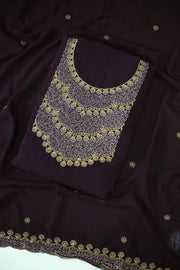 Georgette Churidar Material – Golden Thread Work with Sequins