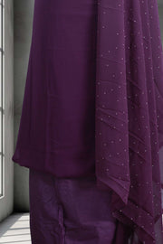 Georgette Churidar Material – Golden Thread Work