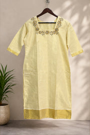 Golden Kasavu Tissue Long Top