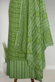 Cotton Churidar Material – Floral Print & Thread Work