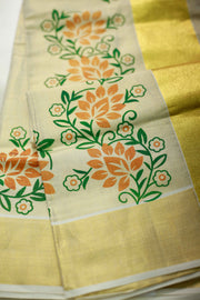 Kerala Set Saree-Print With Border
