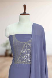 Georgette Churidar Material – Golden Thread Work