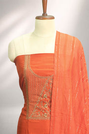 Silk Churidar Material – Golden Thread Work with Sequins